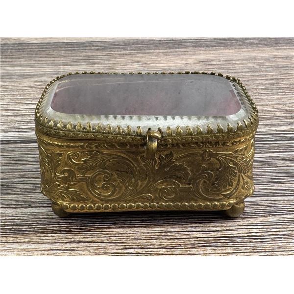 Victorian Ormolu Jewelry Trinket Ring Box