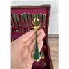 Image 2 : Gold Tone and Green Enamel Flatware Set
