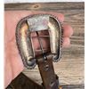 Image 7 : Sterling Silver Cowboy Tooled Leather Belt Buckle