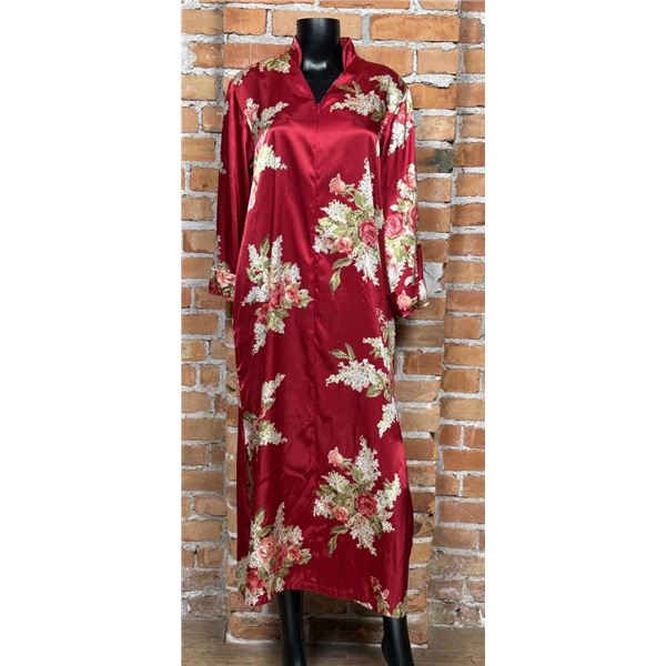 Oscar De La Renta Floral Satin Robe Kaftan