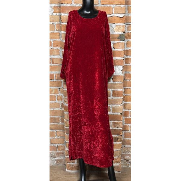 J. Peterman Red Crushed Velvet Dress