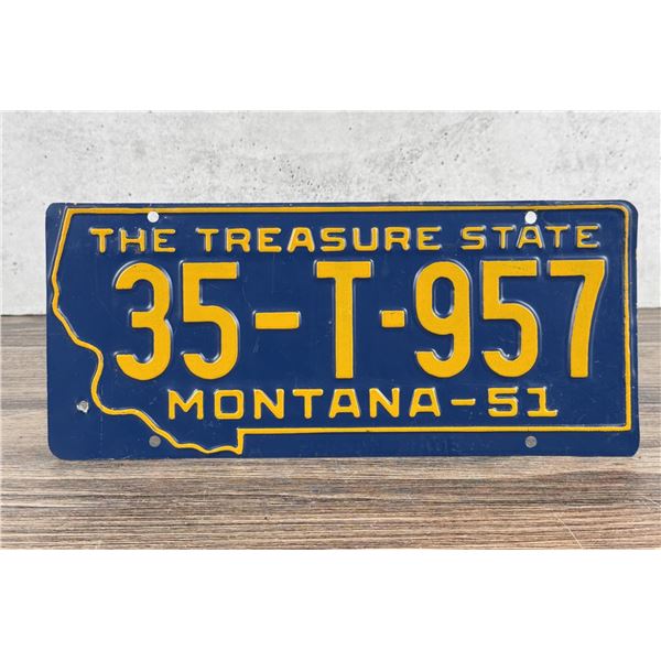 1951 Montana License Plate