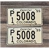 Image 1 : 1955 Colorado License Plates Matched Set