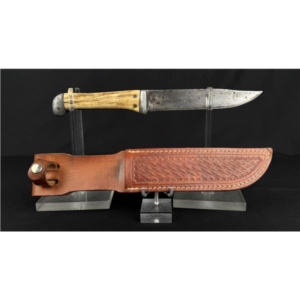 WW2 Theater Made Stag Handle Fighting Knife