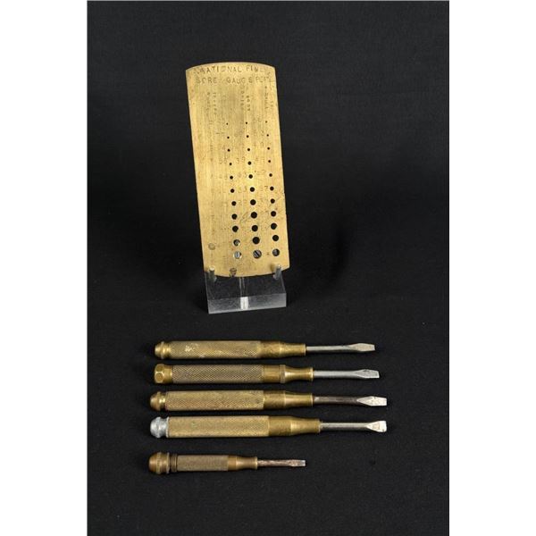 Brass Handle Screwdrivers & Screw Gauge Plate