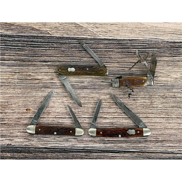Collection of Jigged Bone Handle Pocket Knives