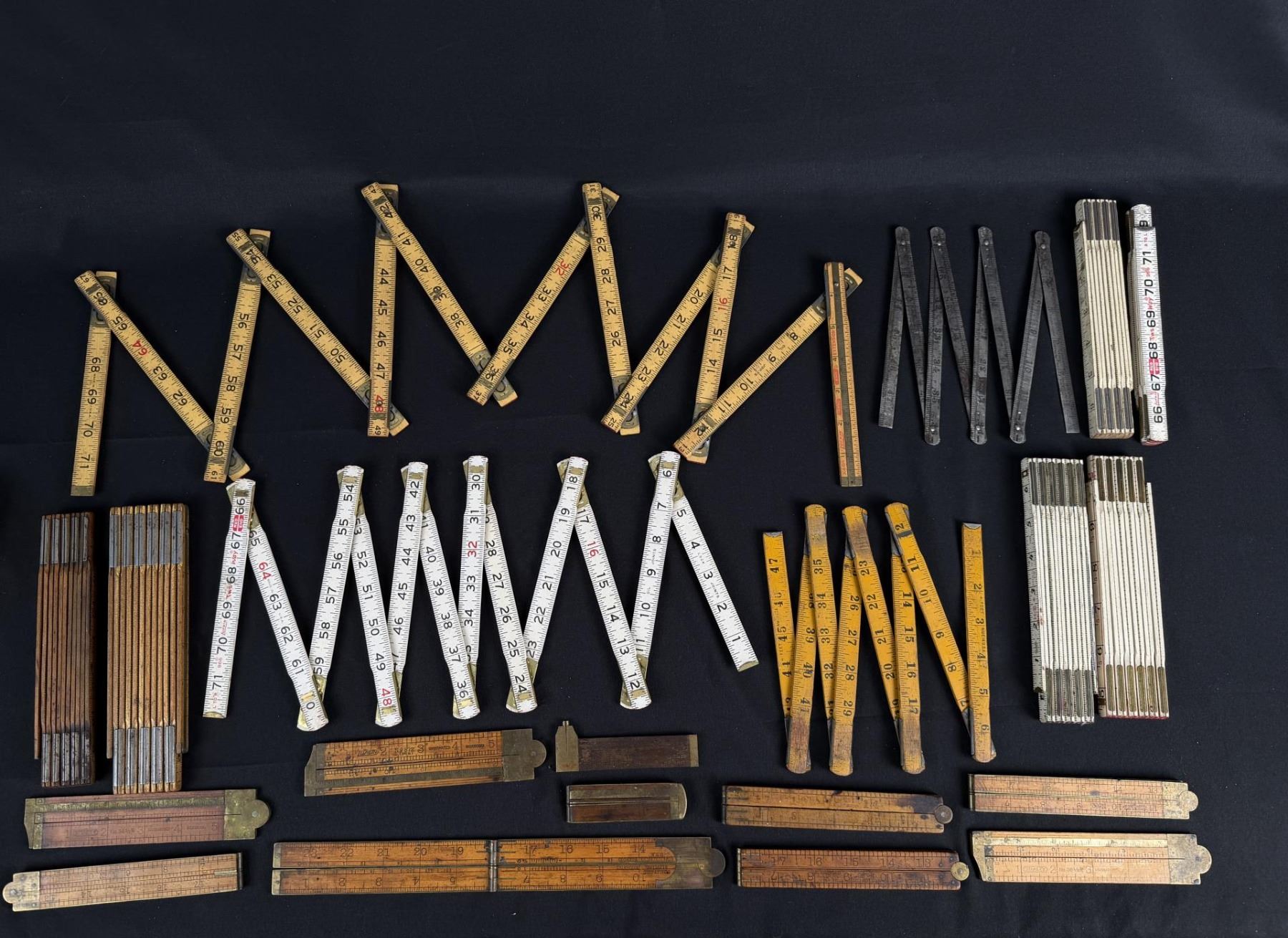 Collection of Antique Folding Rulers