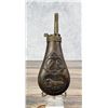 Image 1 : Hunting Dog Copper Brass Black Powder Flask