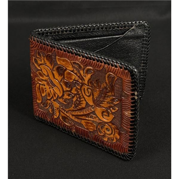 Vintage Montana Cowboy Tooled Leather Wallet