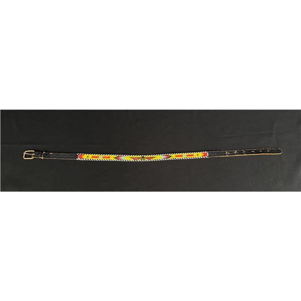 Western Beaded Leather Belt