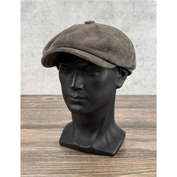 Overland Suede Leather Newsboy Cap Hat