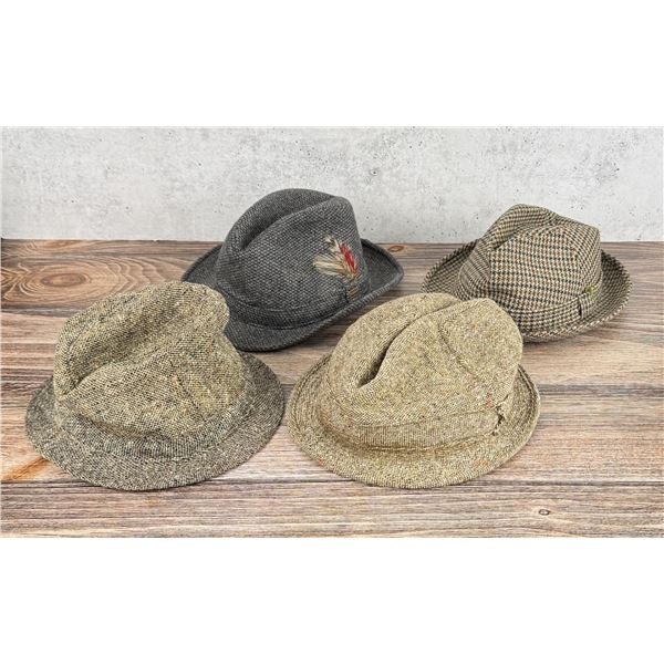Collection of Wool Tweed Fedora Hats
