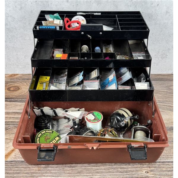 Vintage Fishing Tackle Box and Contents