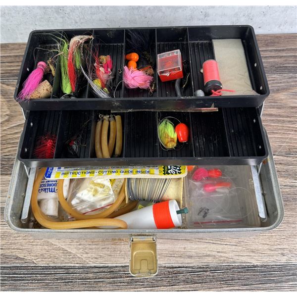 Vintage Tackle Box with Fishing Contents