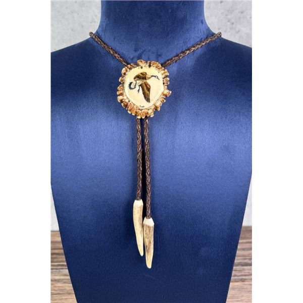 Montana Elk Horn Rosette Bolo Tie