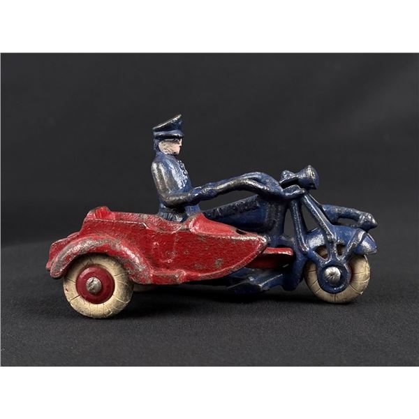 1930s Hubley Champion Police Motorcycle Toy