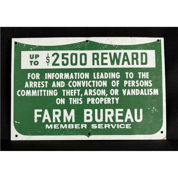 Farm Bureau Member Arson Theft Sign