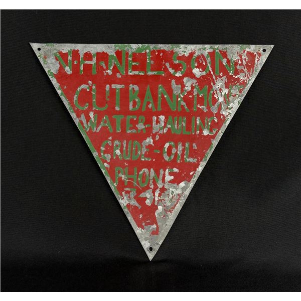 NH Nelson Cut Bank Montana Water Hauling Sign