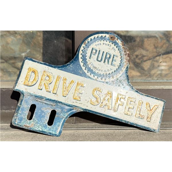 Pure Oil Drive Safely License Plate Topper