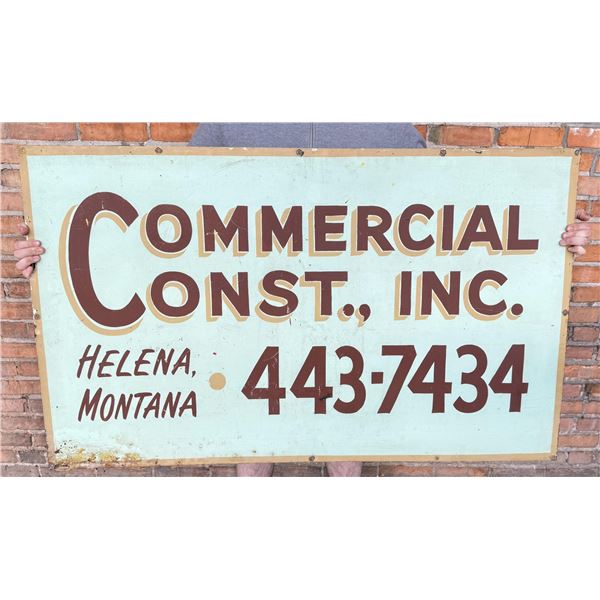 Commercial Construction Helena Montana Metal Sign