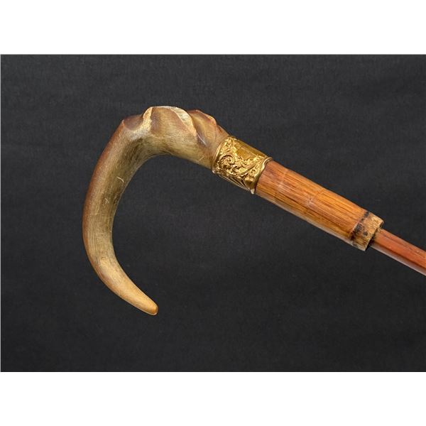 Victorian Buffalo Horn Walking Stick Cane