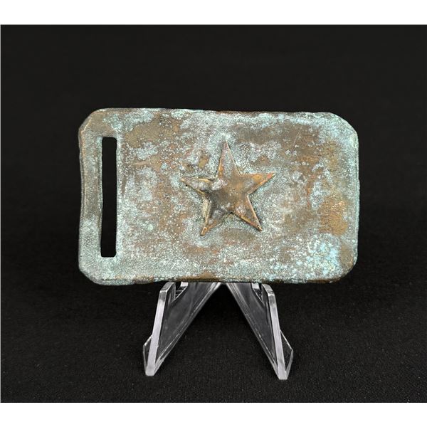 Civil War Confederate Texas Star Belt Buckle