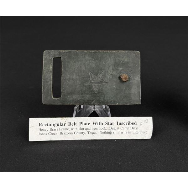 Civil War Confederate Texas Star Belt Buckle