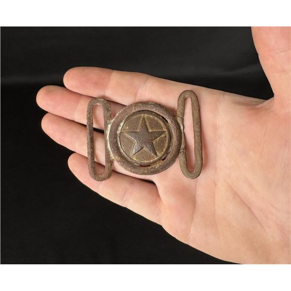 Civil War Confederate Texas Star Belt Buckle