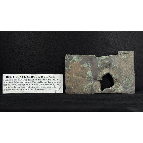 Civil War Confederate Texas Bullet Struck Buckle