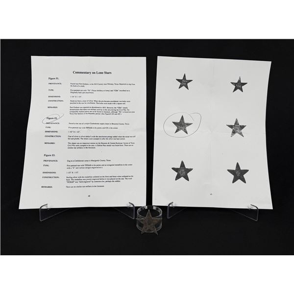 Civil War Confederate Texas Lone Star Hat Badge