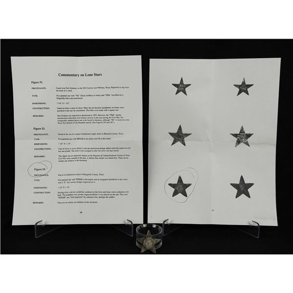 Civil War Confederate Texas Lone Star Hat Badge