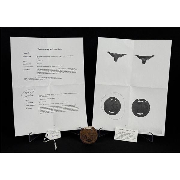 Civil War Confederate Texas Steer Concho Badge