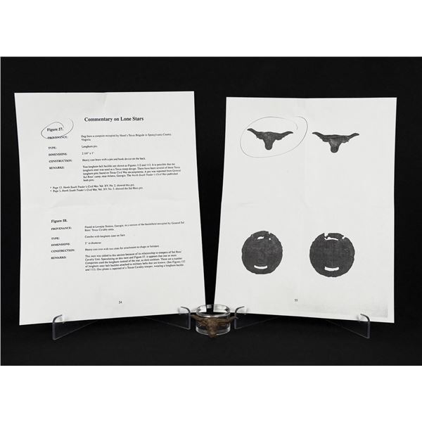 Civil War Confederate Texas Longhorn Hat Badge