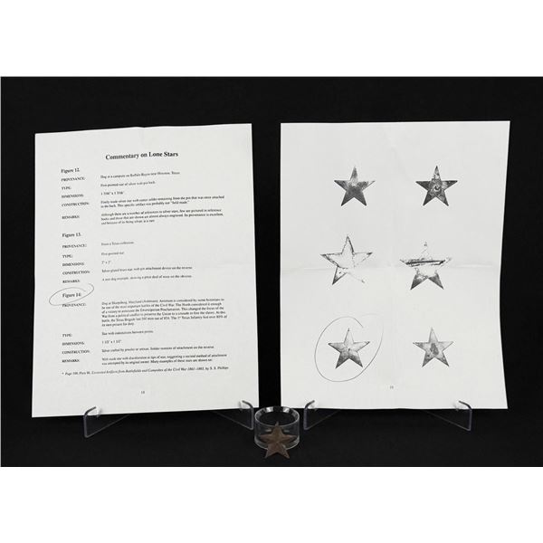 Civil War Confederate Texas Lone Star Hat Badge