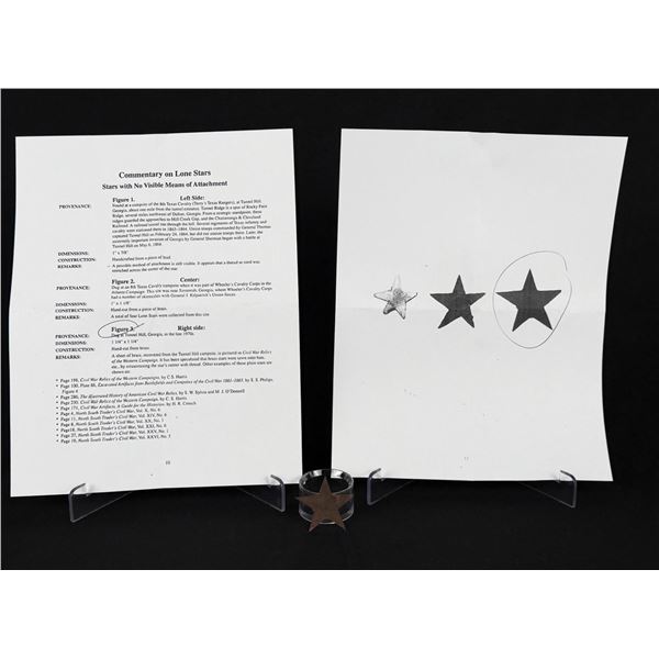 Civil War Confederate Texas Lone Star Hat Badge