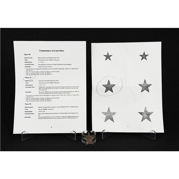 Civil War Confederate Texas Lone Star Hat Badge