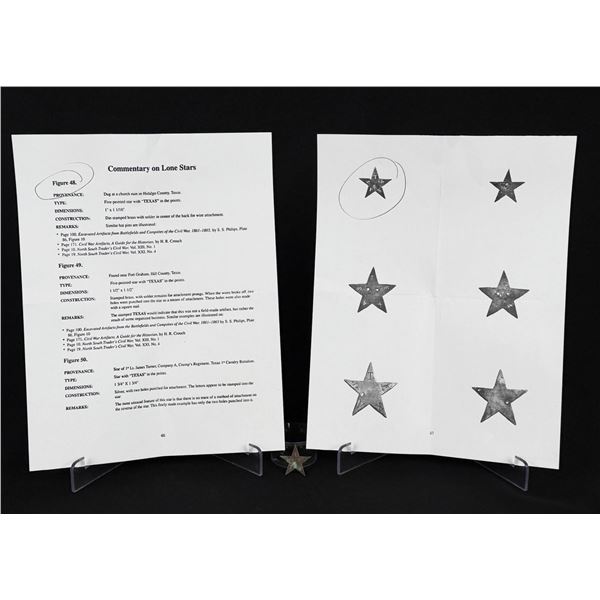 Civil War Confederate Texas Lone Star Hat Badge