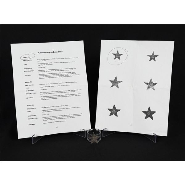 Civil War Confederate Texas Lone Star Hat Badge