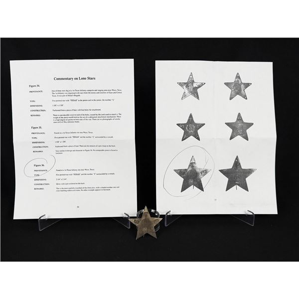 Civil War Confederate Texas Lone Star Hat Badge