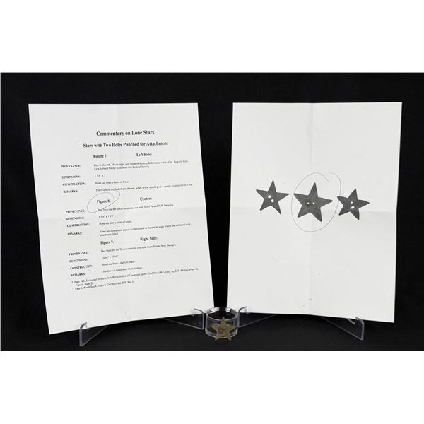 Civil War Confederate Texas Lone Star Hat Badge