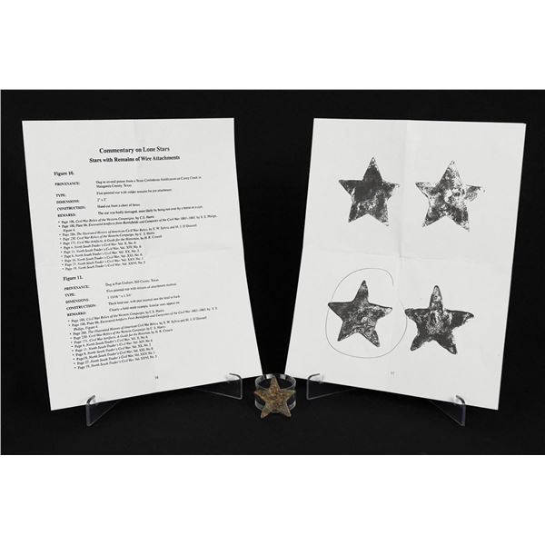 Civil War Confederate Texas Lone Star Hat Badge