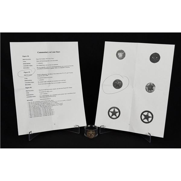 Civil War Confederate Texas Lone Star Hat Badge