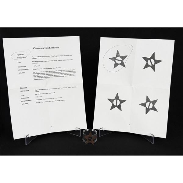 Civil War Confederate Texas Lone Star Hat Badge