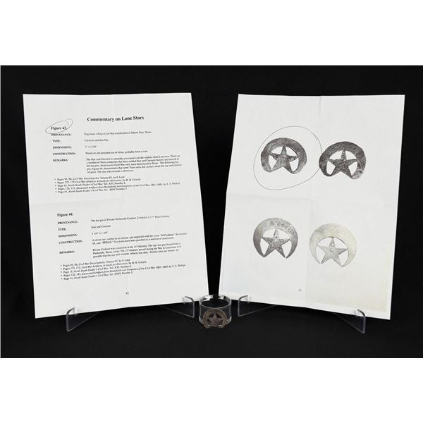 Civil War Confederate Texas Lone Star Hat Badge