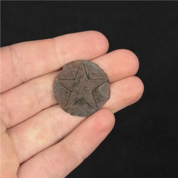 Civil War Confederate Texas Lone Star Hat Badge