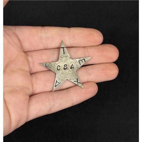 Civil War Confederate Texas Lone Star Hat Badge