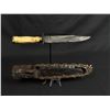 Image 2 : Scrimshaw Indian Scalp Frontier Bowie Knife