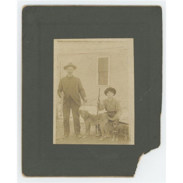 Hunters with Dogs and Rifles Cabinet Photo