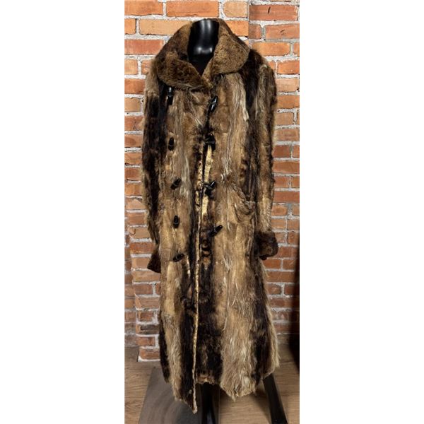 Antique Stagecoach Driver Raccoon Fur Jacket Coat
