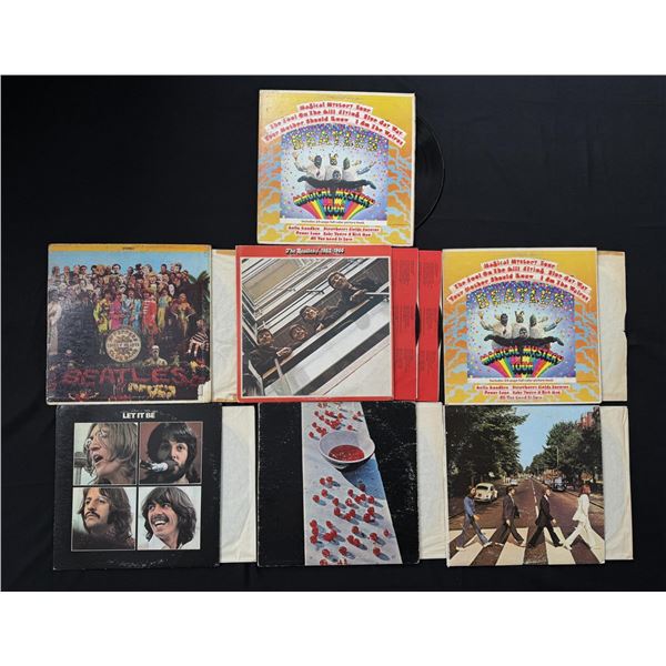Collection of Beatles 33 LP Records